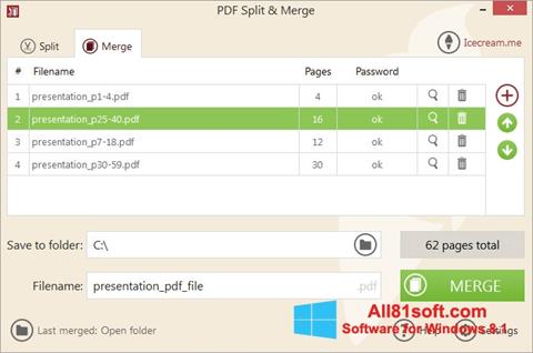 Screenshot PDF Split and Merge para Windows 8.1