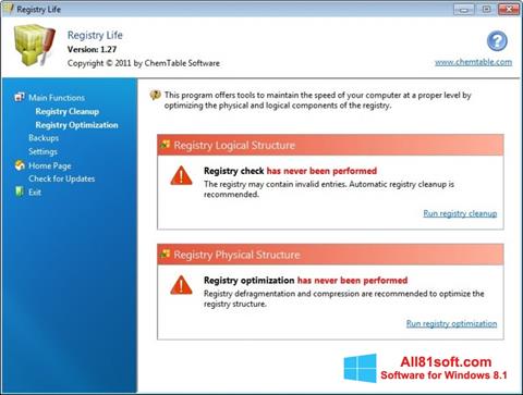 Screenshot Registry Life para Windows 8.1