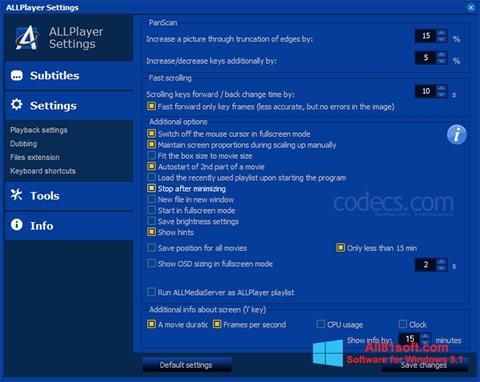 Screenshot ALLPlayer para Windows 8.1