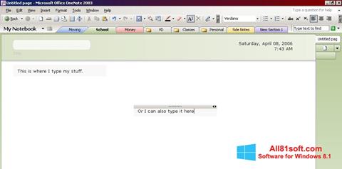 Screenshot Microsoft OneNote para Windows 8.1