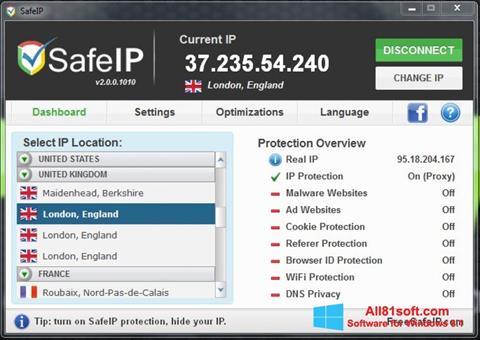 Screenshot SafeIP para Windows 8.1