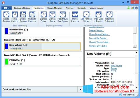 Screenshot Paragon Hard Disk Manager para Windows 8.1