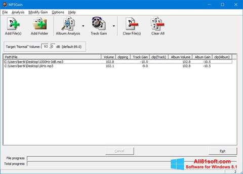Screenshot MP3Gain para Windows 8.1