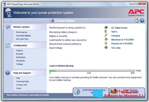 Screenshot PowerChute Personal Edition para Windows 8.1