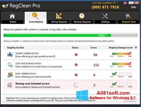 Screenshot RegClean Pro para Windows 8.1