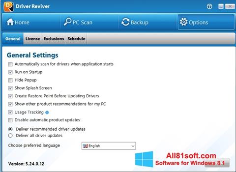 Screenshot Driver Reviver para Windows 8.1