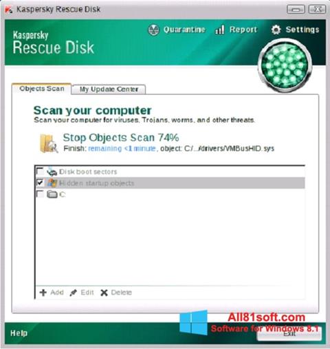 Screenshot Kaspersky Rescue Disk para Windows 8.1