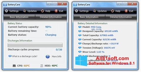 Screenshot BatteryCare para Windows 8.1