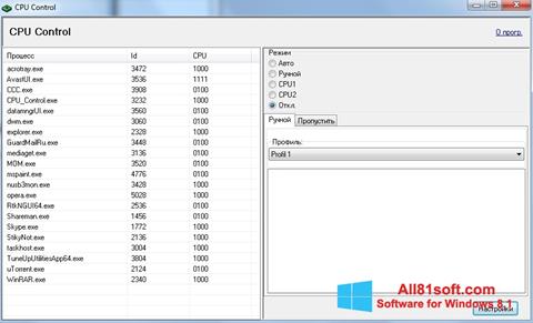 Screenshot CPU-Control para Windows 8.1