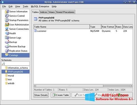 Screenshot MySQL para Windows 8.1