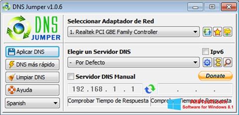 Screenshot DNS Jumper para Windows 8.1