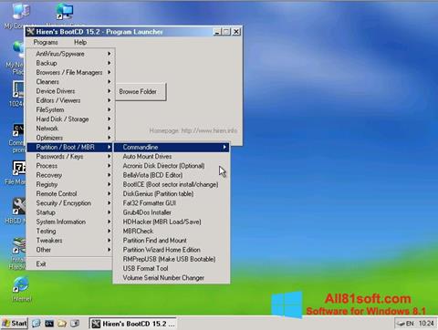 Screenshot Hirens Boot CD para Windows 8.1