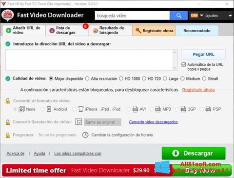 Screenshot Fast Video Downloader para Windows 8.1