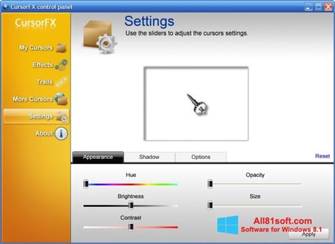 Screenshot CursorFX para Windows 8.1