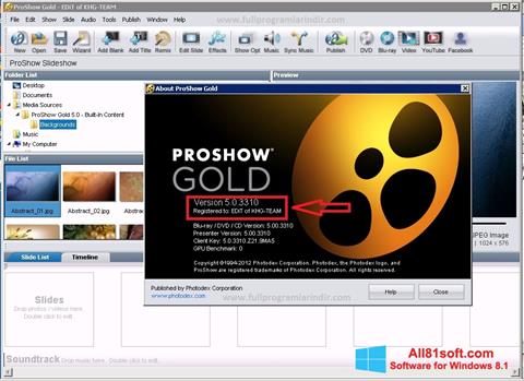 Screenshot ProShow Gold para Windows 8.1
