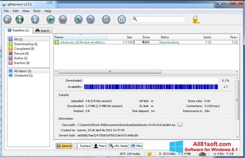 Screenshot qBittorrent para Windows 8.1