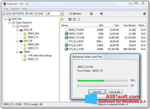 Screenshot IsoBuster para Windows 8.1