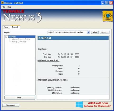 Screenshot Nessus para Windows 8.1