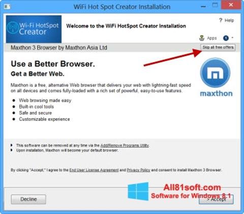 Screenshot Wi-Fi HotSpot Creator para Windows 8.1