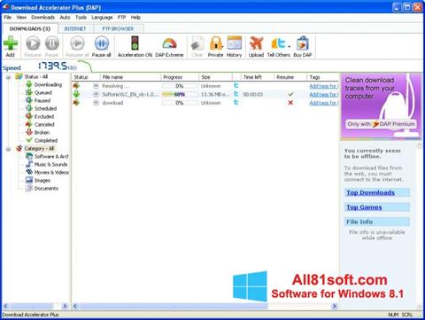 Screenshot Download Accelerator Plus para Windows 8.1