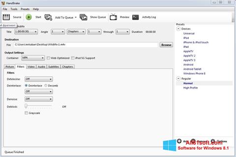 Screenshot HandBrake para Windows 8.1
