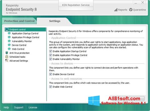 Screenshot Kaspersky Endpoint Security para Windows 8.1
