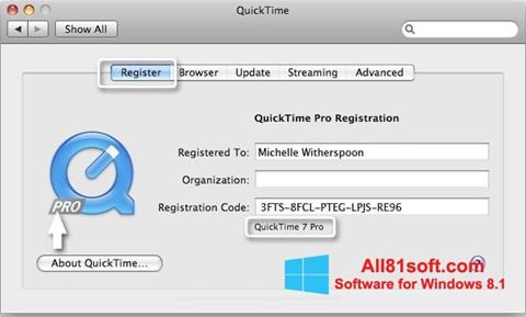 Screenshot QuickTime Pro para Windows 8.1