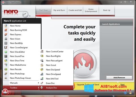Screenshot Nero StartSmart para Windows 8.1
