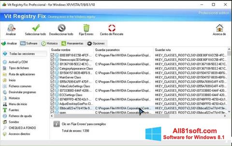 Screenshot Vit Registry Fix para Windows 8.1