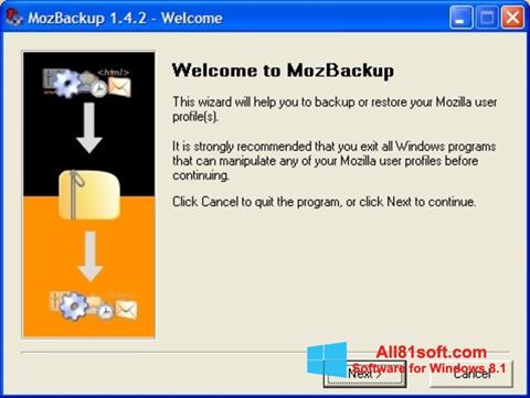 Screenshot MozBackup para Windows 8.1