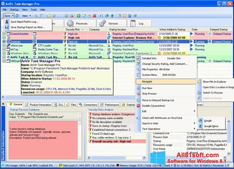 Screenshot AnVir Task Manager para Windows 8.1