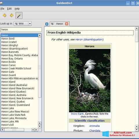 Screenshot GoldenDict para Windows 8.1