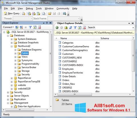 Screenshot Microsoft SQL Server para Windows 8.1