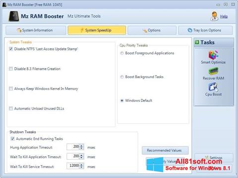 Screenshot Mz RAM Booster para Windows 8.1