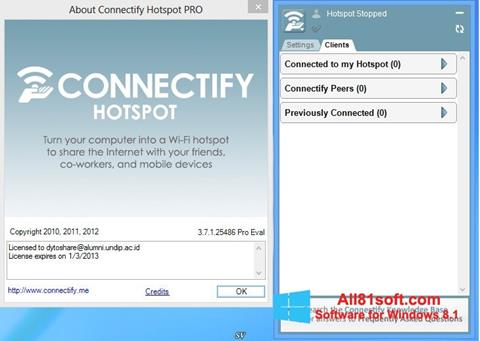 Screenshot Connectify Hotspot para Windows 8.1