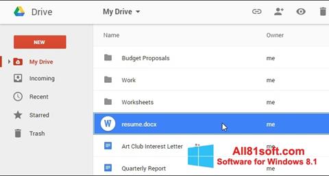 Screenshot Google Drive para Windows 8.1