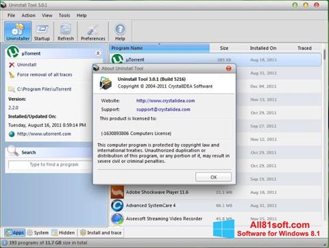 Screenshot Uninstall Tool para Windows 8.1