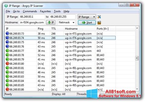 Screenshot Angry IP Scanner para Windows 8.1