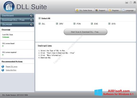 Screenshot DLL Suite para Windows 8.1