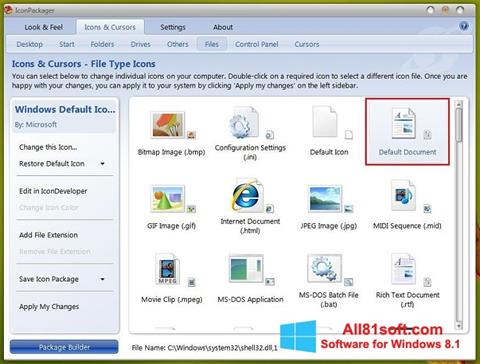 Screenshot IconPackager para Windows 8.1