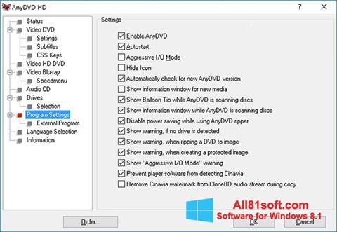 Screenshot AnyDVD para Windows 8.1