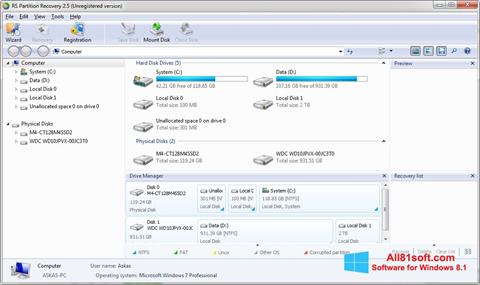 Screenshot RS Partition Recovery para Windows 8.1