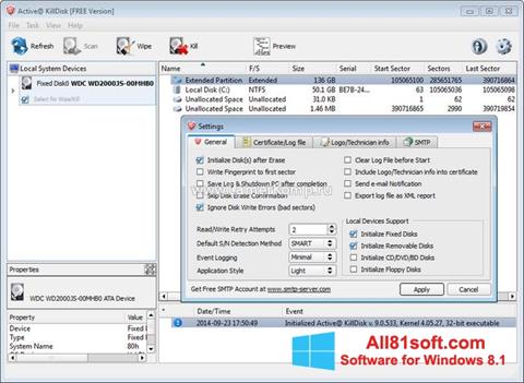 Screenshot Active KillDisk para Windows 8.1