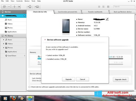 Screenshot LG PC Suite para Windows 8.1
