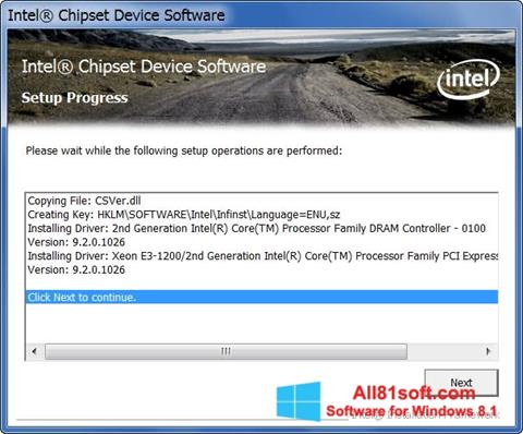 Screenshot Intel Chipset Device Software para Windows 8.1