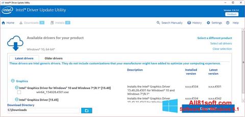 Screenshot Intel Driver Update Utility para Windows 8.1