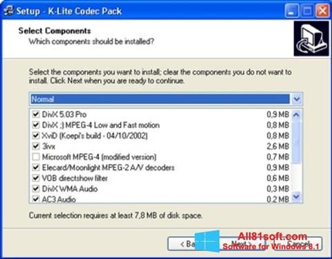 Screenshot K-Lite Mega Codec Pack para Windows 8.1