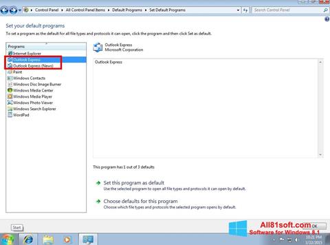 Screenshot Outlook Express para Windows 8.1