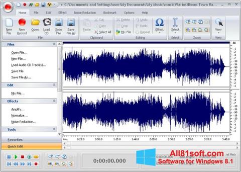 Screenshot Free Audio Editor para Windows 8.1