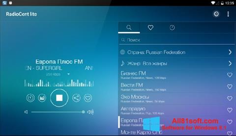 Screenshot Radiocent para Windows 8.1